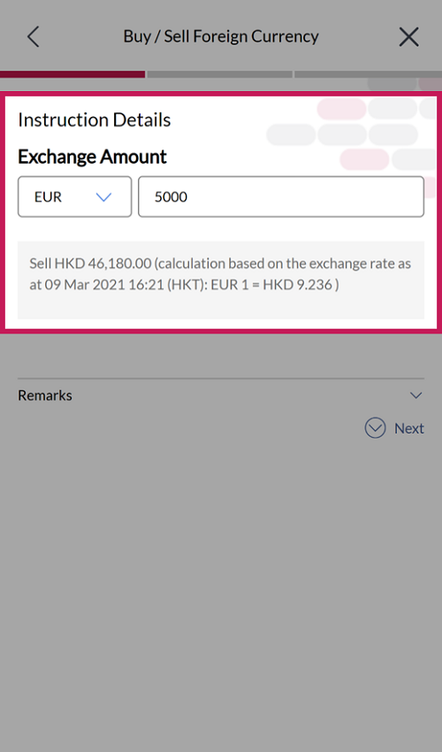 Input Currency and Exchange Amount.